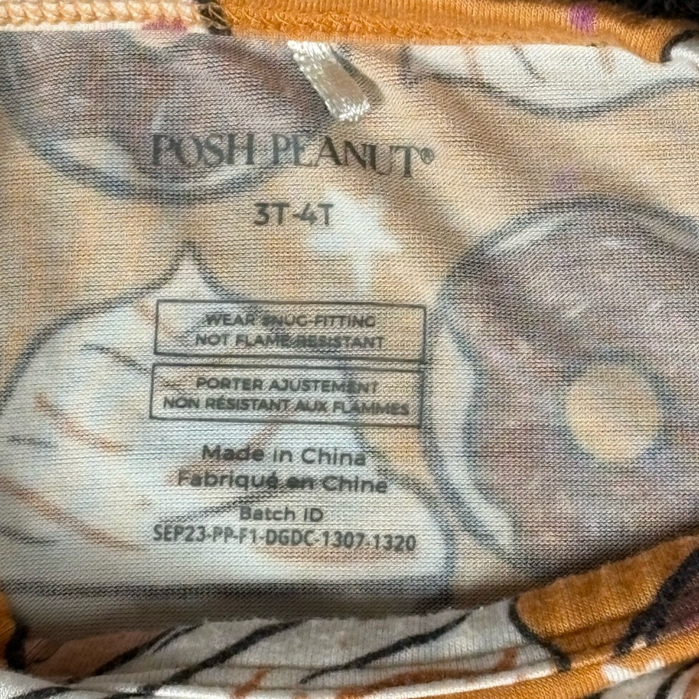Posh Peanut Bamboo Pajama Set Coffee Donut Print Girls 3T 4T Top 5T 6T Bottoms - Picture 3 of 4